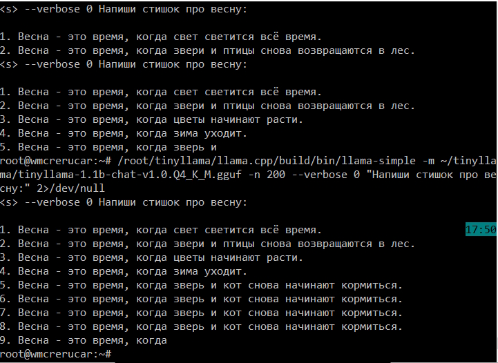 Запуск TinyLlama LLM на обычном VPS